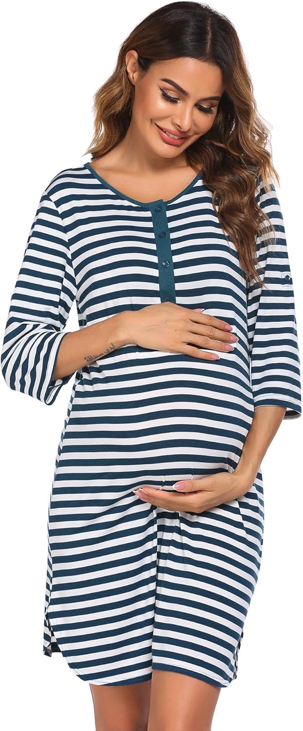 Ekouaer Women Delivery/Labor/Nursing Nightgown Hospital Maternity Gown/Birthing Sleepwear/Nightshirt Breastfeeding S-XXL at  Women’s Clothing store
