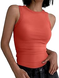ANRABESS Womens Sleeveless High Neck Tank Tops