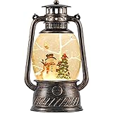 Christmas Snow Globe Lantern with Swirling Glitter
