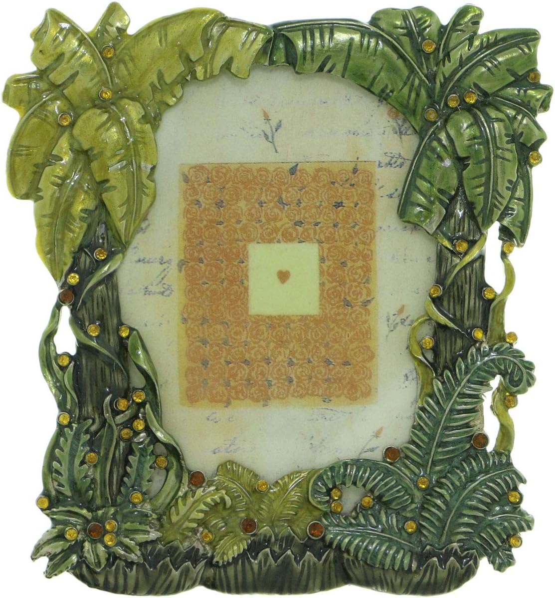 Mi Amore Small Palm Tree Tropical Picture-Frame with Rhinestone Accents PF43