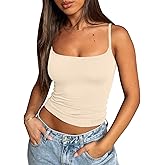 NODHUT Women's Tank Tops Sexy Slim Fit Spaghetti Strap Tank Top Cute Summer Square Neck Workout Camisole Tops