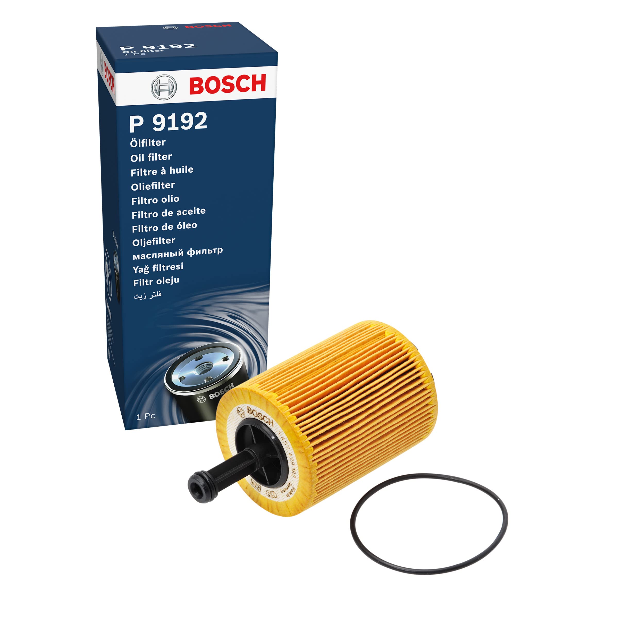 Bosch P9192 Car Oil Filter - Separates Soot and Metal Particles from Engine Oil - Provides Reliable Engine Lubrication