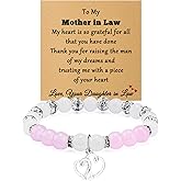 Mother Bracelet Gifts From Granddaughter in Law Beaded Bracelet for Mother Women Mom Nana Grandma Anniversary Mothers Day Gift Christmas Birthday Gifts for Daughter Granddaughter Women Her Bracelet