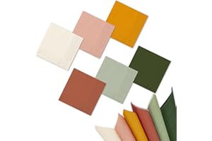 Whaline 120 Sheet Modern Boho Cocktail Napkin 6 Colors Fall Paper Napkins 2 Ply Sage Green Pink Orange Brown Disposable Dinner Napkins for Autumn Thanksgiving Celebration Gathering Table Decorations
