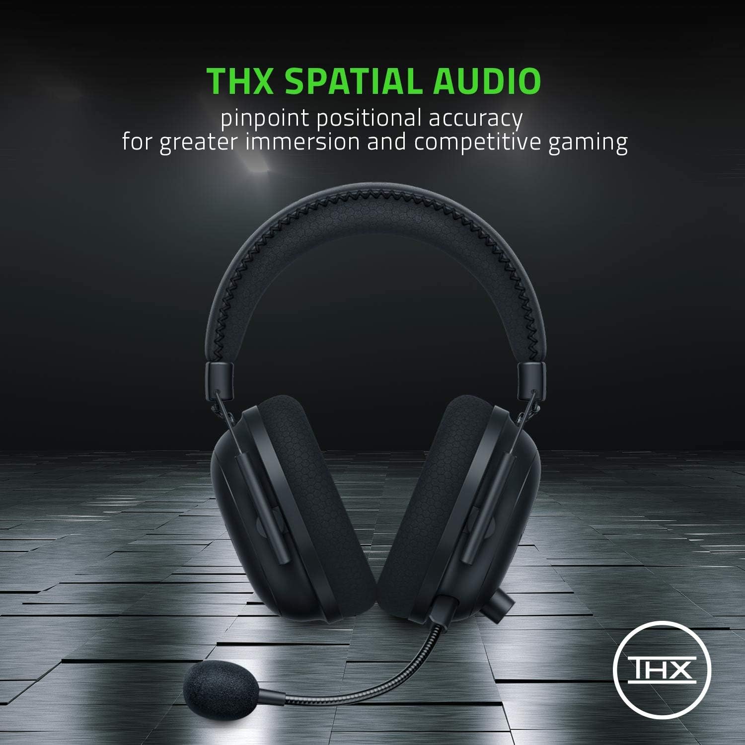Razer BlackShark V2 Pro Wireless Gaming Headset: THX 7.1 Spatial Surround Sound - 50mm Drivers - Detachable Mic - For PC - 3.5mm Headphone Jack - Black: Computers & Accessories