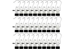 SYLROAL Boot Hangers for Closet, 30 Pack Hanging Clips Hook Clothes Pins for Laundry, Hanger Clips Towel Clips Boot Organizer for Home and Travel, Clothespins Clip Hangers for Pants Hats Socks Gloves