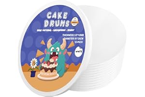 10 Inch Cake Drums, Cake Drum 10 Inch Round White(12-Pack) 1/2 Inch Thick Cake Boards Sturdy, Greaseproof for Birthday Weddin