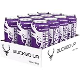 Bucked Up Drive Hydration and Energy | Zero Sugar Electrolyte Drink with GeniusPure Alpha-GPC &amp; 50mg Natural Caffeine | No Artificial Colors | Performance Hydration Beverage | 12 Pack, 16 fl oz Cans | (Grape)