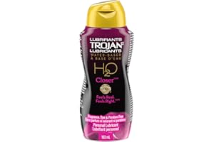 Trojan H20 Closer Water-Based Lube Personal Lubricant, Mess Free And Non-Sticky, Includes Hyloronic Moisturizers, 163 Ml
