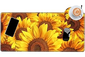 BBSUJANE Sunflower Mouse Pad 24x12 Desk Pad XL Mousepad Gaming Desk Mat for Desktop Extended Computer Mat Large Mouse Pads for Wireless Mouse Office Laptop Accessories Gift