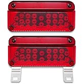 53 LED RED RV Camper Tail Light RV Replacement Brake Stop Turn RV Exterior Light Trailer Light With Red Reflex Surface Mount 
