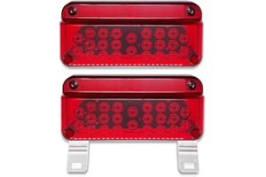 53 LED RED RV Camper Tail Light RV Replacement Brake Stop Turn RV Exterior Light Trailer Light With Red Reflex Surface Mount 