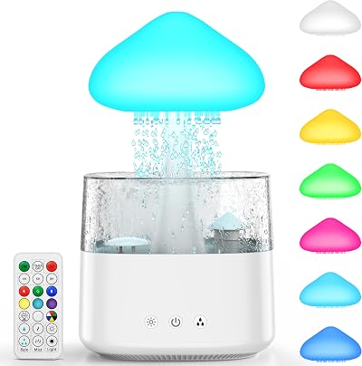 Sminiker Cloud Rain 450ML Humidifier with Remote Control 7 Colors Mood Light