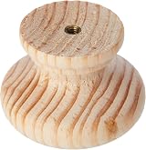 Merriway BH01267 Unlacquered Pine Cupboard Door Knob 50mm Pack of 4 view 2