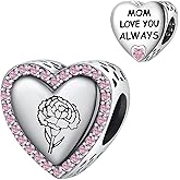 TCZNAF Love Mom Charms for Bracelets and Necklaces 925 Sterling Silver Beads Dangle Pendants Jewelry for Women