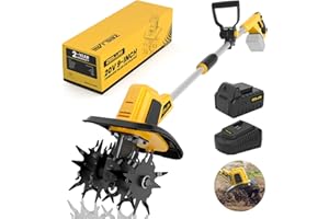 ZEGJAW 20V Cordless Electric Garden Tiller Cultivator, 9-Inch Tilling Width, 6.6-Inch Depth Rototiller for Soil Cultivation, Lawn, Gardening, Lightweight Tiller Includes 4.0Ah Battery and Charger