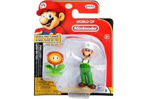 JAKKS PACIFIC World Of Nintendo Super Mario Fire Luigi with Bonus Fire Flower