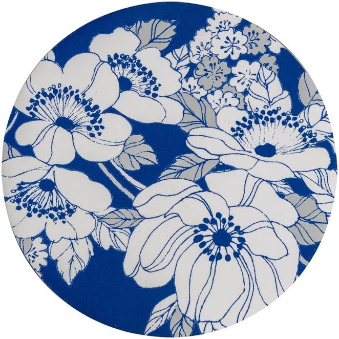 Denby Monsoon Fleur Set of 4 Coasters, Blue, 11 x 10.5 x 2.5 cm, 151012835