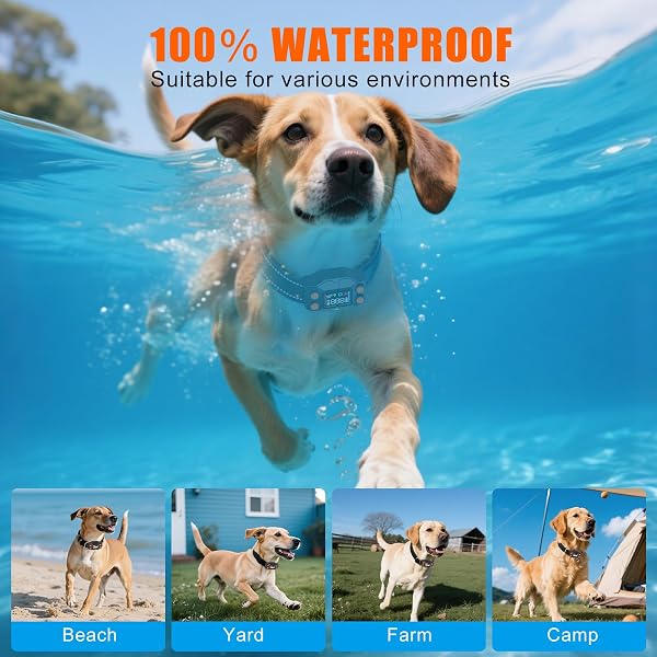 CHWWEN GPS WIRELESS DOG FENCE, GPS DOG COLLAR FENCE SYSTEM, ADJUSTABLE 25-999 YARDS RANGE, IPX7 WATERPROOF, 5 TRAINING MODES FOR MEDIUM/LARGE DOGS OVER 15 LBS