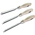 Professional Woodworking Cabinetmakers Mortise Chisel set Chrome-Vanadium Steel with Hornbeam Handles for Carpentry, Woodworking, Carving, Craftsman, Set of 3, 1/4”, 3/8”,1/2”