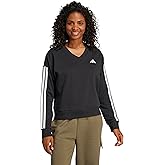 adidas Women's Essentials 3 Stripes French Terry V-Neck Sweatshirt