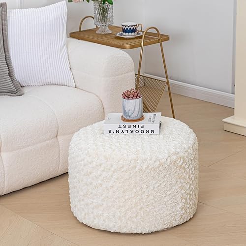 Asuprui Round Pouf Ottoman Stuffed Foot Stool Floor Pouf Chair for