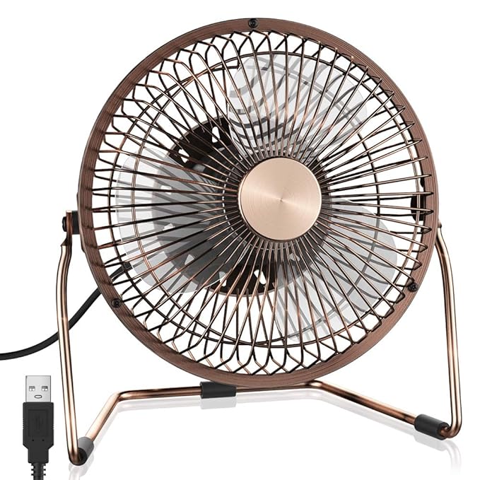 Funme 6 Inch USB Desk Fan,Portable Mini Table Fan with 2