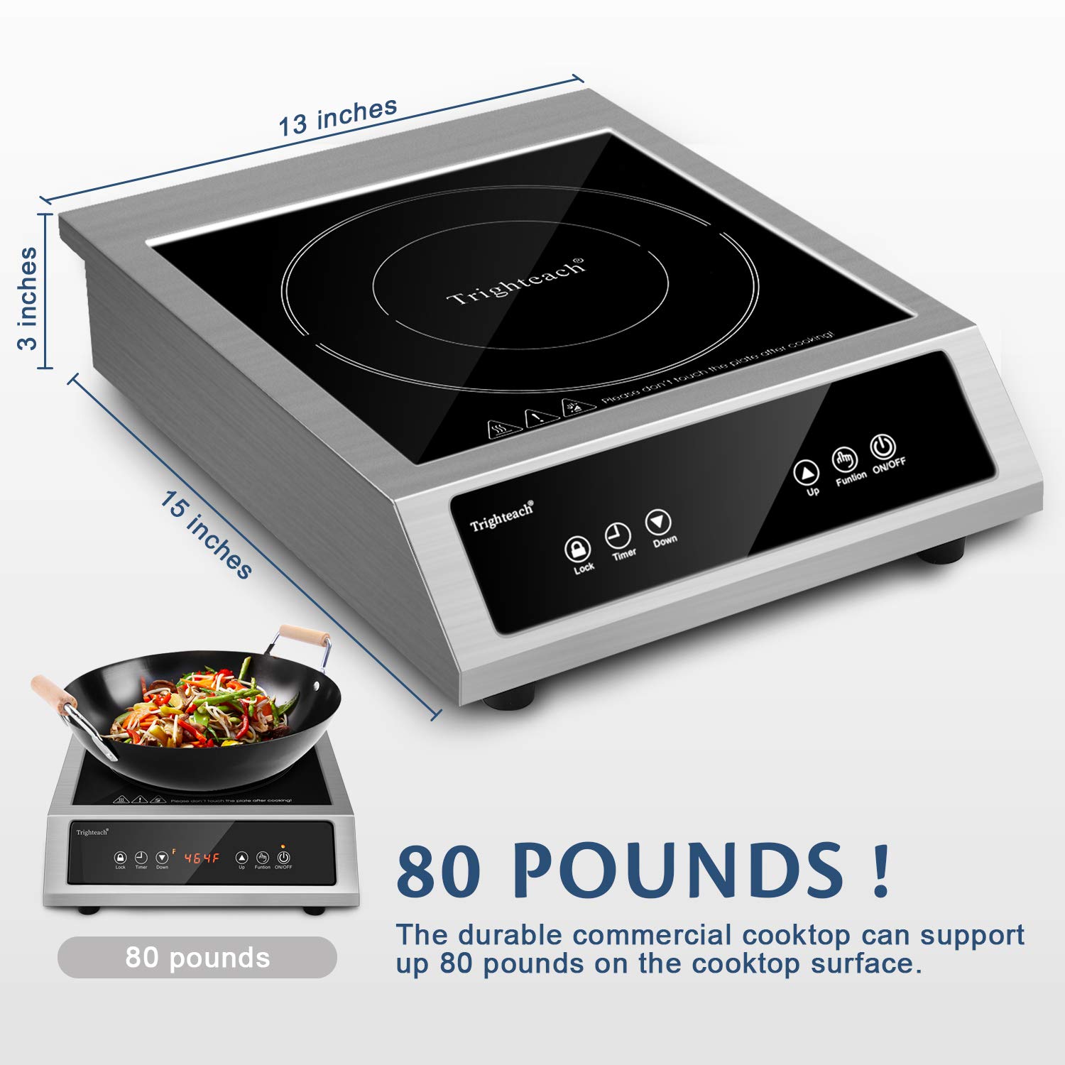 Trighteach Professional Portable Induction Cooktop, 1800W Single