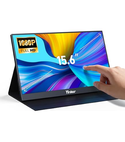 15.6'' Touchscreen Portable Monitor, FHD IPS Display with Built-in