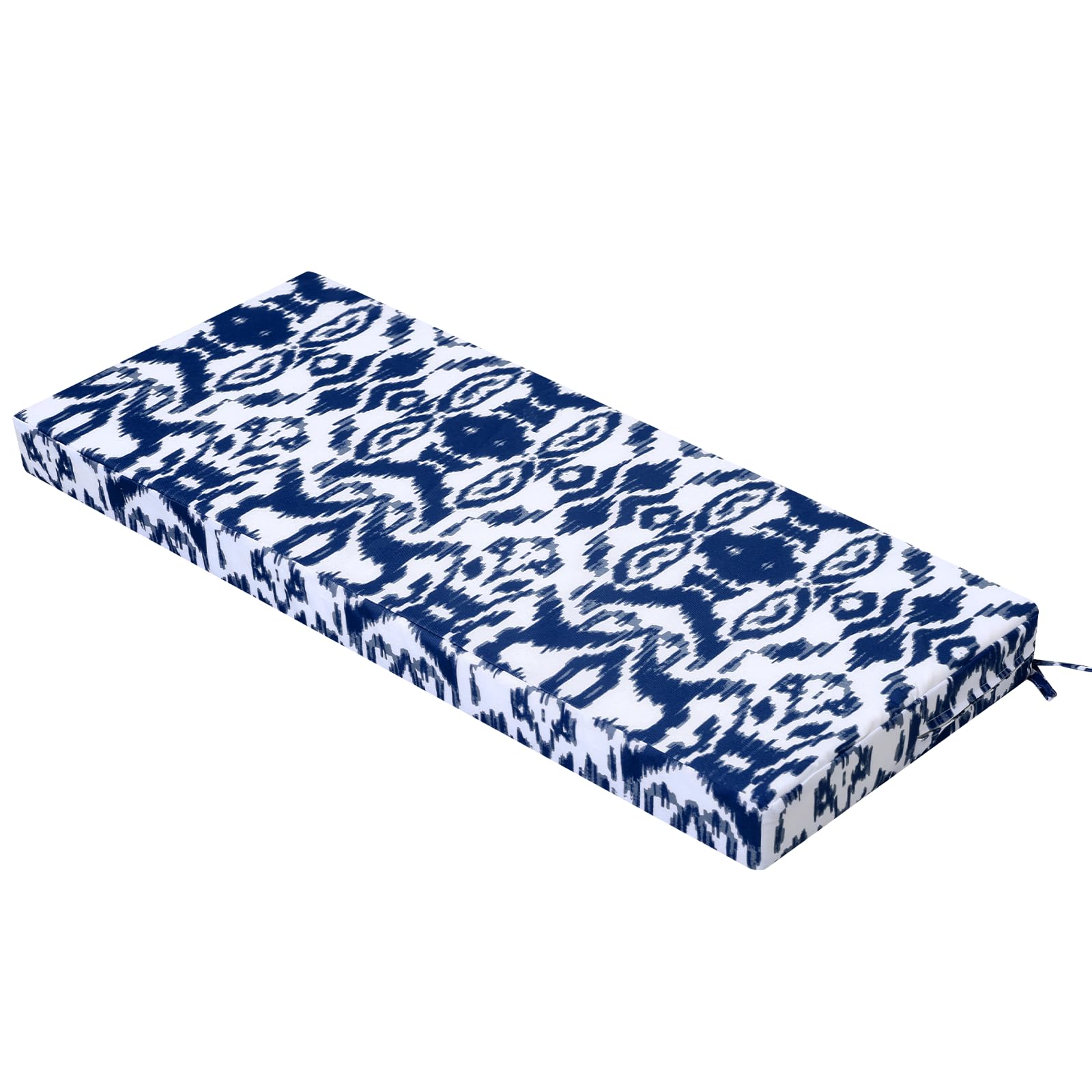 PRIMEPATIO Outdoor Garden Bench Cushion, Patio Waterproof Long Bench Cushion, Patio Loveseat Furniture 2 Seater Chair Pad with Ties, Window Seat Sofa Replacement Pads, Navy, 108x45cm