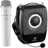 Voice Amplifier with Dual Professional Microphones Wireless-25W Portable Microphone and Speaker Pa System, Bluetooth Speaker with Microphone Megaphone for Teachers Outdoor Indoor ect