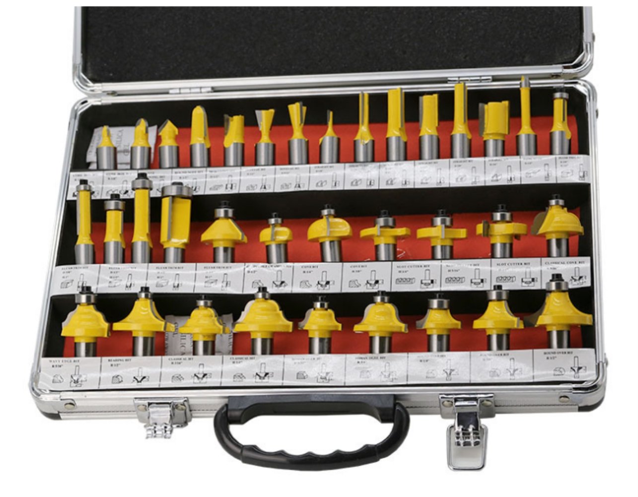 DBoyun 35Pcs 1/2" Shank 12.7mm Router Bit Set Carbide Professional Woodworking Cutting Tools Engraving Milling: Industrial & Scientific