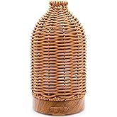 VICTORIA AROMA Essential Oil Diffuser - Multifunction Aromatherapy Diffuser 7 LED Color Changing Light 100ML Rattan Diffuser Easy to Clean Suitable for Home,Office (Tan)