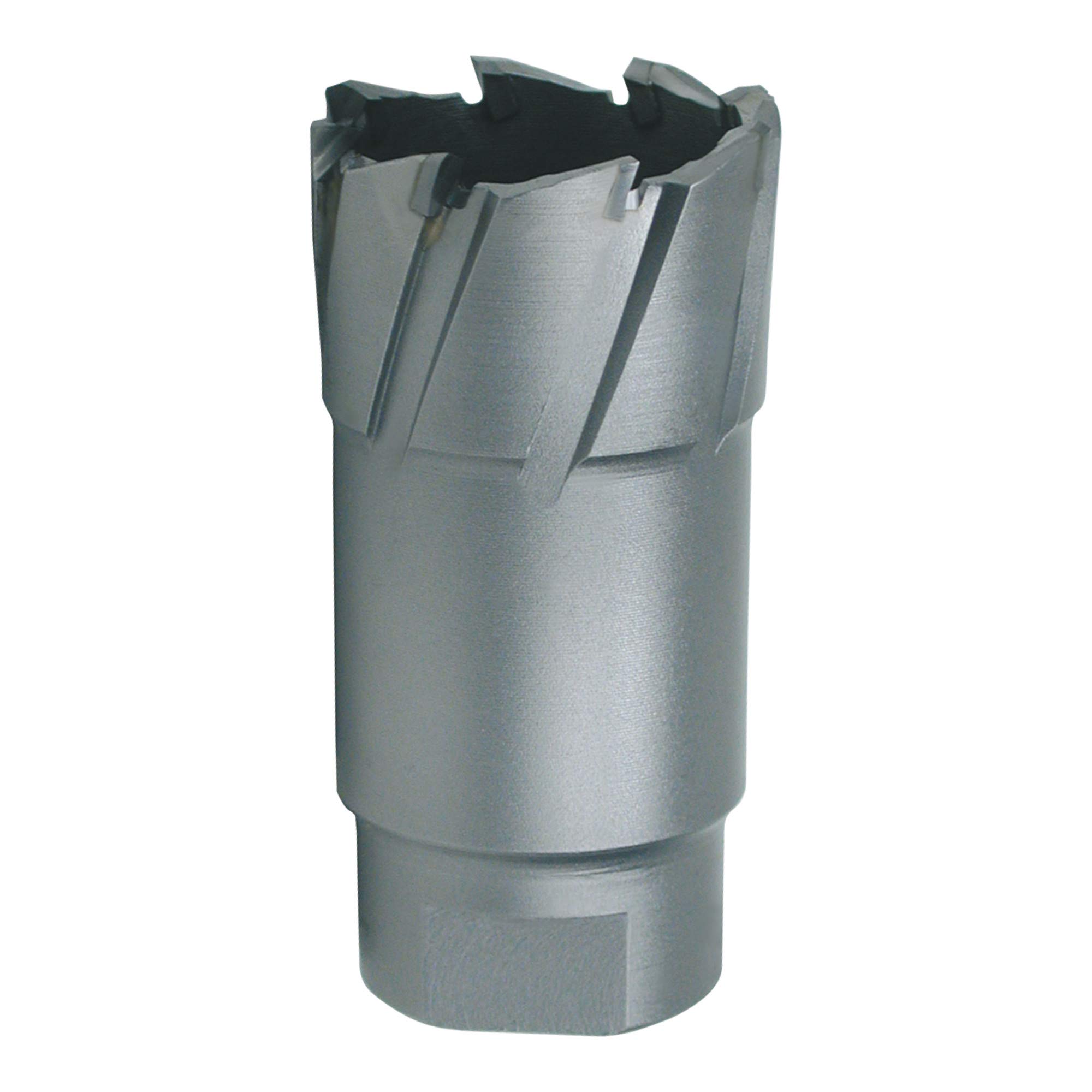 Ruko Tungsten Carbide Core Drill Bit with Cutting Edge and Threaded Retainer, Bright Finish, 35.0 mm Diameter, 84.0 mm Length, R108035