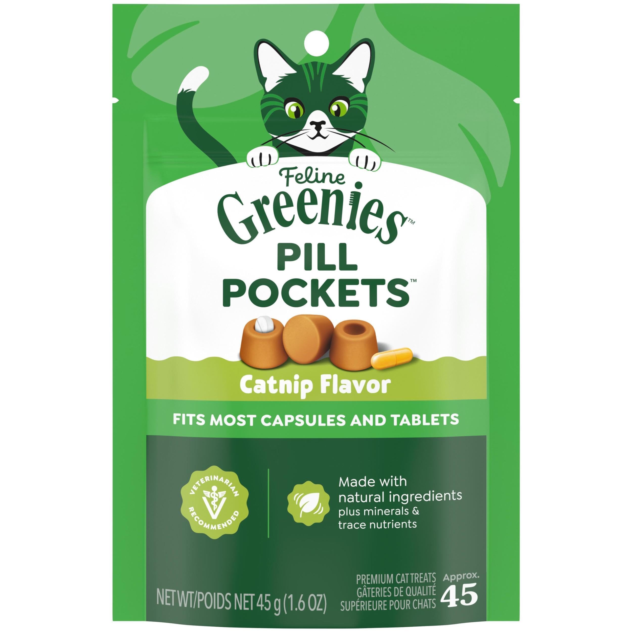 Greenies Feline Pill Pockets Catnip Flavor For Tablets & Capsules 45-Count