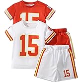 Jolyshlid Boys Shorts Set 4 Pieces Athletic Outfits Short Sleeve Tee Shirt and Summer Shorts Set 3-12Y