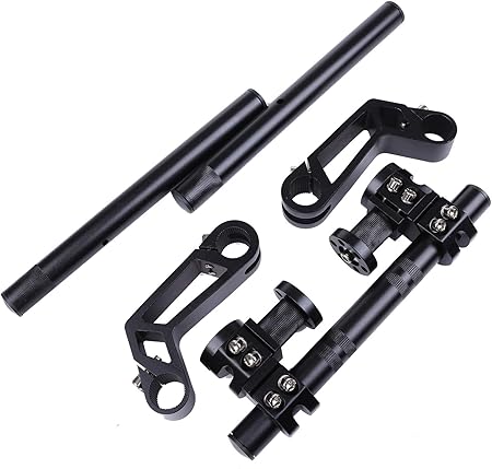 Amazon セパレートハンドル キット 汎用 アルミ 削り出し セパハン 角度調整 ポジション アップ ブラック ハンドルバー 車 バイク