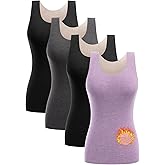 Mexholin 4/5 Pack Thermal Tank Tops Women Fleece Lined Underwear Tops Camisoles Sleeveless Undershirt Warm Base Layer Vest