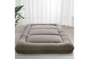 MAXYOYO 6" Extra Thick Japanese Floor Mattress Futon Mattress, Foldable Mattress Tatami Pad Floor Mattress for Adults Floor Bed Roll Up Mattress Guest Mattress, Dark Grey, Full