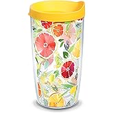 Tervis Yao Cheng - Citrus Made in USA Double Walled Insulated Tumbler Travel Cup Keeps Drinks Cold & Hot, 16oz, Classic