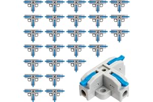 MELIFE 50PCS Lever Wire Connectors, T Shape Out Quick Wire Connectors, Electrical Lever Nuts Wire Connectors Push-in Conductor Terminal Block AWG 28-12