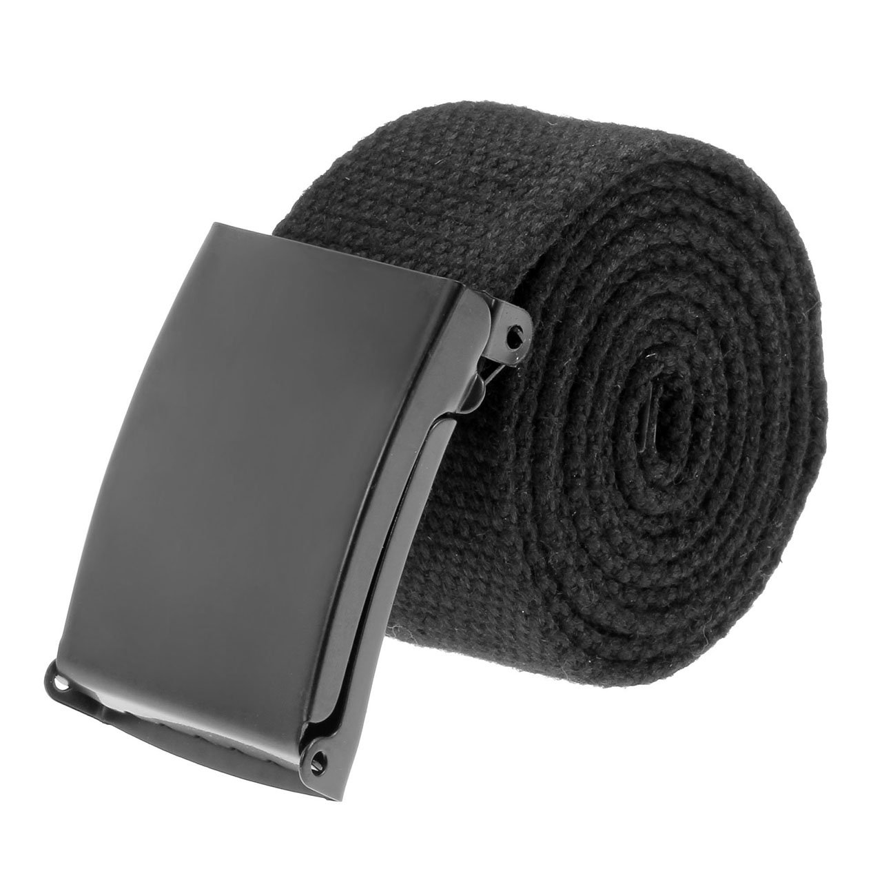 Ayliss Unisex Military Style Canvas Webbing Belt Plain Buckle Waistband (One Size, Black Buckle #1)