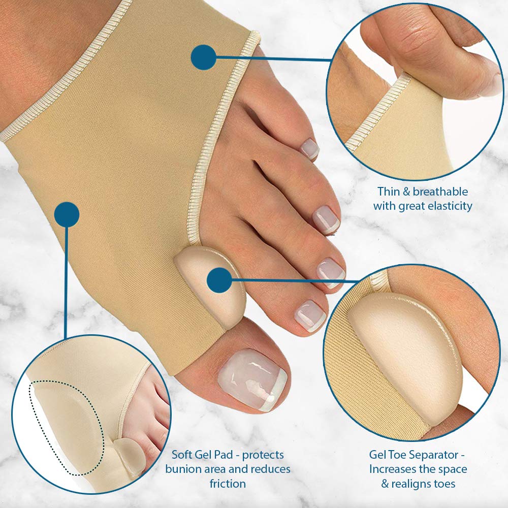 Bunion Corrector and Orthopedic Hallux Valgus Relief Splint Gel Bunion Pads Sleeves Brace – Toe Stretcher Bunion Guard for Men and Women Gel Toe Spacer, Toe Separator, Toe Spreader – Bunion Protector : Beauty