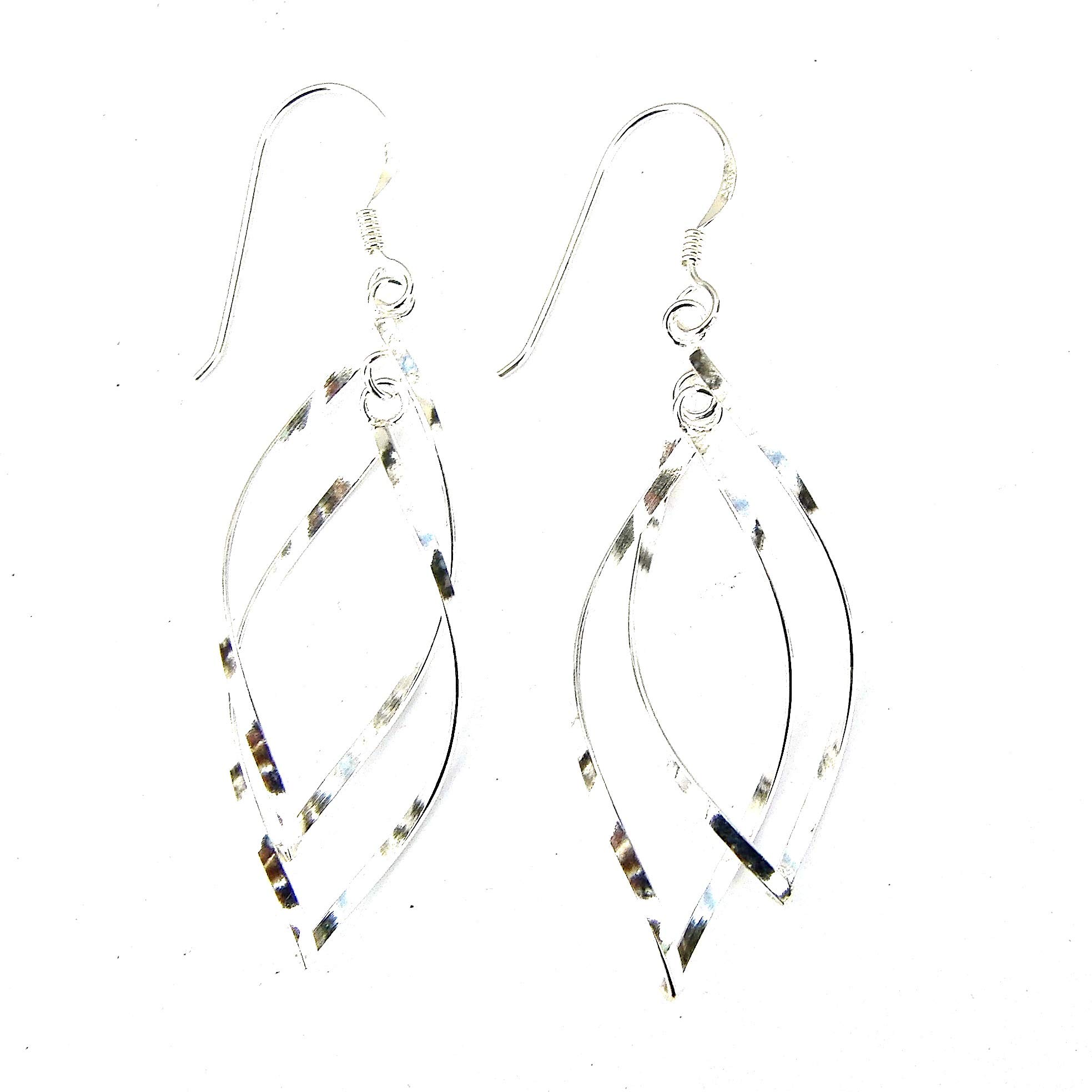 BellaMira Lifestyle Accessories Fine Platinum Overlay 925 Sterling Silver Handmade Earrings Fine Jewellery Gift Boxed (Twisted Winds Earrings)