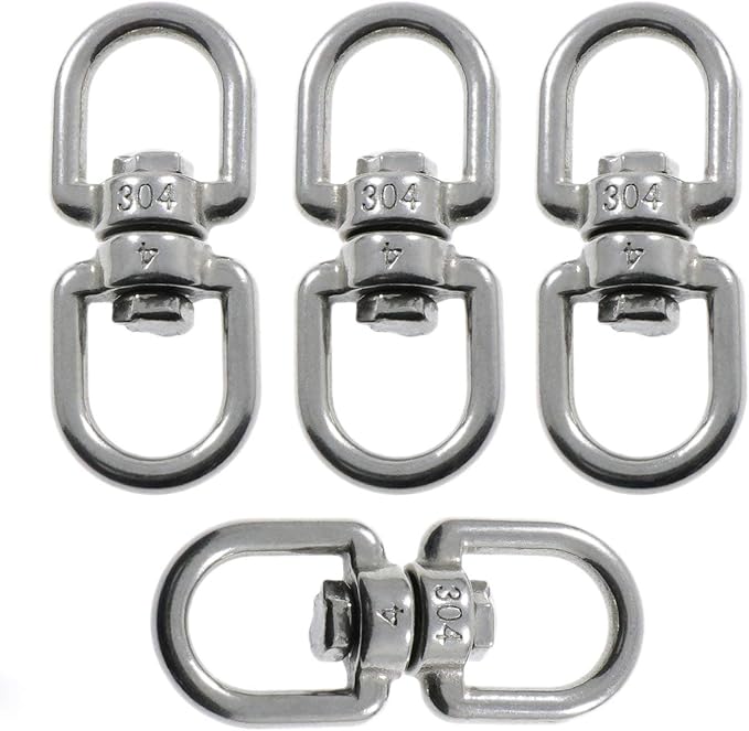 LANGING 4pcs Spinners Swivel Hook Smooth Hanging Basket M4 for Hanging