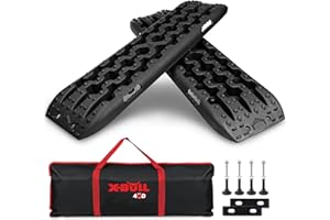 X-BULL New Recovery Traction Tracks Sand Mud Snow Track Tire Ladder 4WD (Black,3gen)