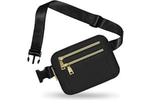 Fanny Pack for Women Men, Capolo Mini Belt Bag Crossbody Waist Bags with Adjustable Strap Fashion Waist Pack Waterproof for Travel Workout Running Cycling Hiking, Black