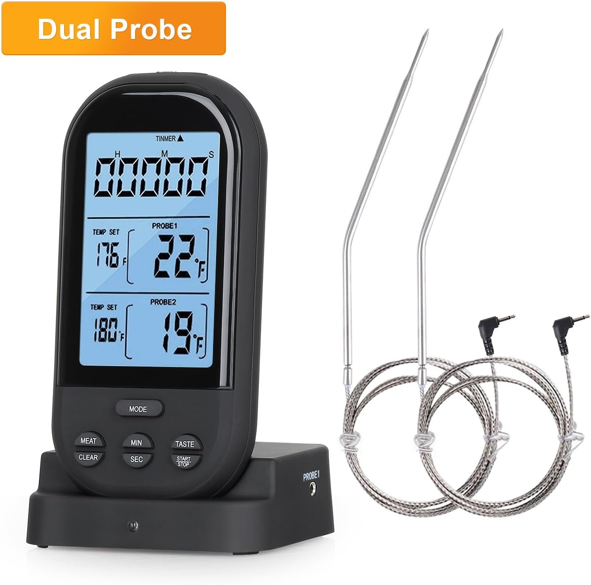 Buysevenside Wireless Meat Thermometer with Dual Probes and