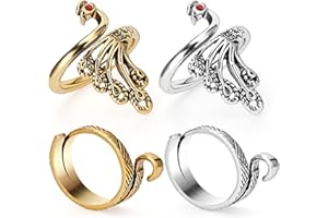 Sibba 4 PCS Crochet Ring Markers Crocheting Accessories Knitting Supplies Open Finger Rings Yarn Guide Counters Holders Adjustable Loop Thimble Holder Scarf Sweater Weaving Hook