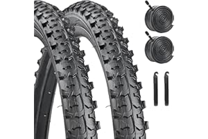 Mountain Bike Tire 2 Pack, HUIOK 24x1.95/26x1.95 Bike Tire with 2 Bike Tubes and 2 Tire Levers